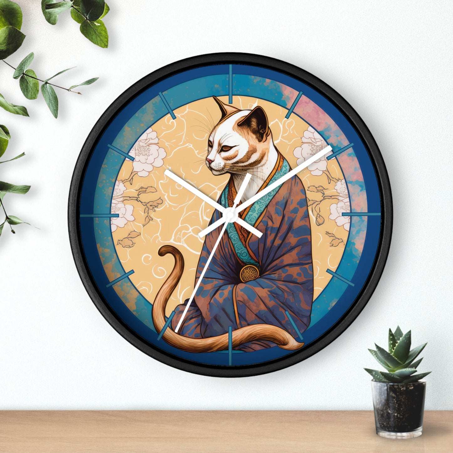Lady Cat Teacher Silent Wall Clock