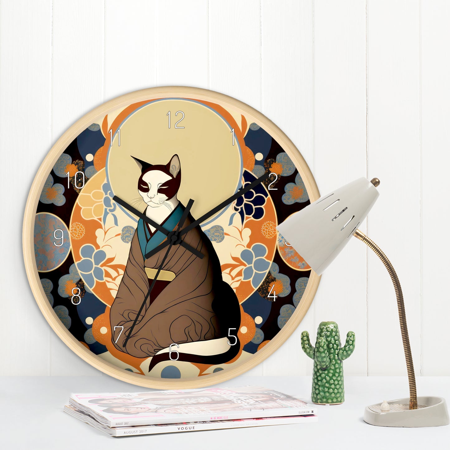 Cat Teacher Silent Wall Clock